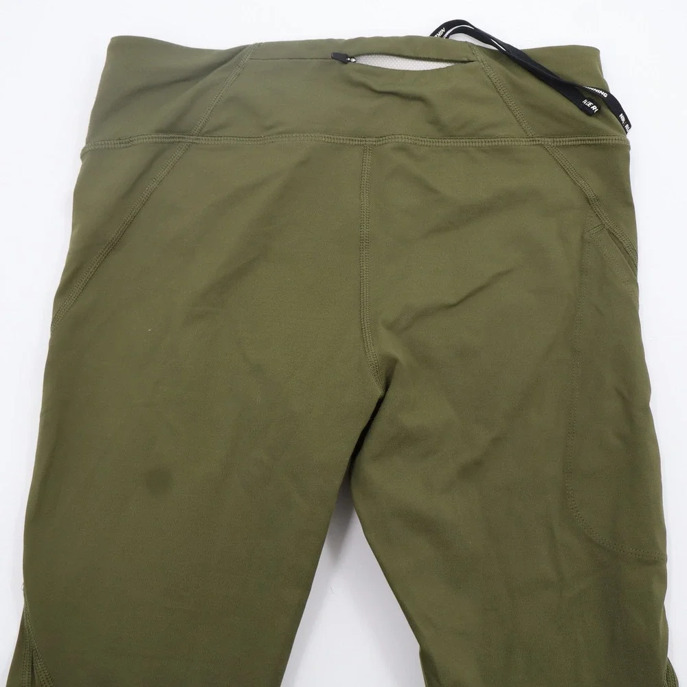 Nike Dri-FIT Running Leggings Womens Small Olive‎ Green Good 890323-395 Cropped